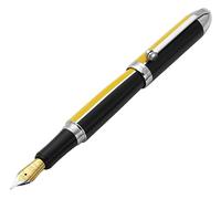 Xezo Stylo plume Visionary en laiton et aluminium à plume fine. Laque Jaune et Noire. Numéroté dans une édition limitée de 500. Couleur Art déco classique, style de carrosserie rétro-futuriste
