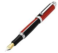 Xezo Stylo plume Visionary en laiton et aluminium, plume fine. Laqué à la main en rouge et noir. Numéroté en édition limitée de 500. Motif couleur classique art déco, style rétrofuturiste
