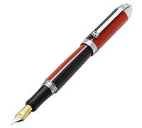Xezo Stylo plume Visionary en laiton et aluminium, plume moyenne. Laqué à la main en rouge et noir. Numéroté dans une édition limitée de 500. Palette de couleurs Art déco classique, rétro-futuriste