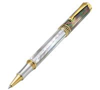 Xezo Stylo roller Maestro, pointe fine. Nacre blanche et noire d'origine océanique irisée avec placage à l'or 18 carats. Fabriqués à la main, en édition limitée, il n'y a pas deux stylos identiques