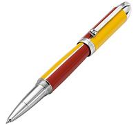 Xezo Stylo roller Visionary en laiton et aluminium, pointe fine. Laqué à la main en or blanc et rouge. Numéroté en édition limitée de 500. Disposition classique de couleurs Art Déco, rétrofuturiste