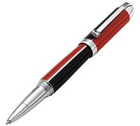 Xezo Stylo roller Visionary en laiton et aluminium, pointe fine. Laqué à la main en rouge et noir. Numéroté en édition limitée de 500. Disposition de couleurs classique Art Déco, style rétrofuturiste