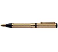 Xezo Tribune Twist Action Stylo à bille en laiton massif plaqué or 18 carats. Guilloche à la main. Édition limitée, sérialisée.