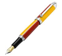 Xezo Visionary Stylo-plume en laiton et aluminium, pointe moyenne, laqué à la main en jaune tremble et rouge, numéroté en édition limitée à 500 exemplaires