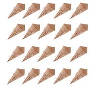 Xfaiz Lot de 50 cônes en papier kraft, pour bouquet de mariage, loisirs créatifs, rétro, cônes en papier kraft marron avec autocollants pour confettis, bonbons, cônes de chocolat, sacs et boîtes
