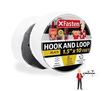 Xfasten adhésif Crochet et boucle Bande, Noir, 3,8 cm X 3 m Dos adhésif double face Crochet Boucle ruban adhésif pour textile, outils, jardinage Lits, chargeurs de montage