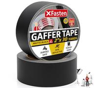 XFasten - Cinta adhesiva para Gaffer, color negro, 2 pulgadas x 30 yardas (paquete de 2)