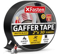 XFasten Gaffer Noir Professionnel 2" x 30 Yards (50,8mm x 27,43m), Sans Résidus, Non Réfléchissant, Facile à Déchirer, Idéal Photographe, DJ, Scène