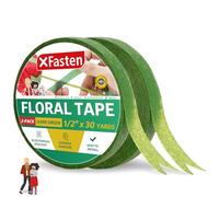 XFasten Lot de 2 rubans adhésifs floraux larges pour bouquet, 1/2", Vert foncé