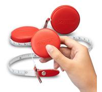 XFasten Lot de 3 rubans à mesurer rétractables de 1,5 m pour couture, tricot, crochet, perte de poids, petit ruban de poche rouge pour le corps