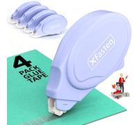 XFasten Lot de 4 rouleaux de ruban adhésif double face sans acide pour scrapbooking, loisirs créatifs, photos, bullet et journal intime - Chemin adhésif pour scrapbooking (0,8 x 9,1 m)