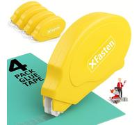 XFasten Lot de 4 rouleaux de ruban adhésif double face sans acide pour scrapbooking, travaux manuels, photos, bullet et journal intime - 0,8 x 9,1 m - Jaune