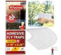 XFasten Lot de 50 pièges à mouches adhésifs transparents 7,1 x 21 cm