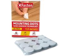 XFasten Points adhésifs transparents, ronds sans traces, double face, en acrylique, 3,8 cm, 60 points | Mastic de musée transparent amovible pour accrocher des photos, des affiches, des autocollants | Adhésif en gel Nano