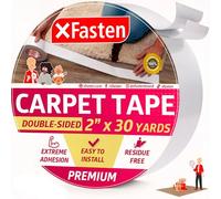 XFasten Ruban à tapis double face pour carpettes, sans résidus, 2 pouces x 30 Yards (50,8mm x 27,43m); Ruban de tapis résistant au bois pour tapis