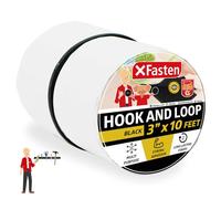 XFasten Ruban adhésif à crochet et boucle Noir 7,6 cm x 25,4 m Crochet double face pour textile, outils, lits de jardinage, chargeurs de montage