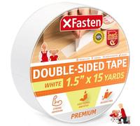 XFasten Ruban Adhésif à Double Face, Amovible, de 1,5 Pouces sur 15 Yards (38,1mm x 13,71m), Rouleau Unique, Ruban Adhésif à Double Face pour les Arts et L'Artisanat, la Boiserie