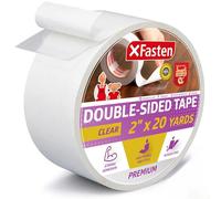 XFasten Ruban Adhésif à Double Face Transparent, Amovible, de 2 Pouces x 20 Yards (50,8mm x 18,28m), Rouleau Unique, Idéal Comme Ruban de Protection Anti-rayures pour Chats,