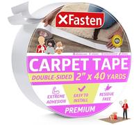 XFasten Ruban adhésif double face pour moquette - Ruban adhésif robuste de 5,1 cm x 40 m sans résidus pour tapis de sol, maintient le tapis en place, ruban adhésif double face antidérapant pour tapis