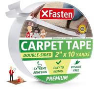 XFasten Ruban Adhésif Double Face pour Tapis - Antidérapant, Amovible, 5 cm x 9 m - Fixation Tapis sur Parquet, Moquette et Bois Dur, Sans Résidu