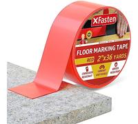 XFasten Ruban de marquage au sol en vinyle, 5,1 cm x 36 m 6 mils d'épaisseur, ruban de marquage industriel rouge pour entrepôts industriels, gymnases, pistes de danse et événements