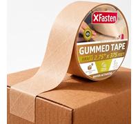 XFasten Ruban De Papier Gommé, 2,75" x 375 Pieds De Ruban D'expédition Brun Renforcé De Fibre De Verre, Ruban De Papier Brun Activé à L'eau Pour Boîtes D'emballage, Ruban Kraft