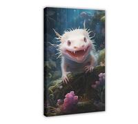 XFATGIA Axolotl Poster sur toile pour décoration de chambre à coucher, bureau, chambre, cadeau 60 x 90 cm