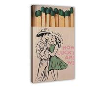 XFATGIA Impression sur toile « How Lucky We Are with Matchbox » - Décoration murale pour salon, chambre à coucher - 60 x 90 cm