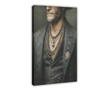 XFATGIA Impression sur toile représentant un gentleman gothique - Décoration murale pour salon, chambre à coucher - 50 x 75 cm