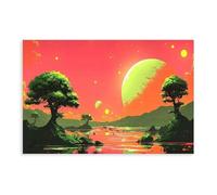 XFATGIA Lo-Fi Poster du monde fantastique sur toile pour décoration murale de salon, chambre à coucher 50 x 75 cm