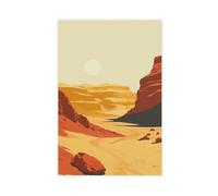 XFATGIA Negev Poster minimaliste du désert d'Israël - Illustration de paysage - Décoration murale sur toile - Décoration de chambre à coucher, bureau, chambre - Cadeau - 60 x 90 cm