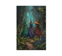 XFATGIA Poster coloré sur toile de sorcière pour décoration de chambre à coucher, bureau, chambre, cadeau 30 x 45 cm