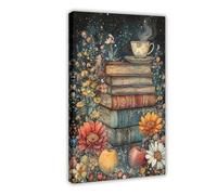 XFATGIA Poster d'angle de lecture de style victorien sur toile pour chambre à coucher, bureau, chambre, cadeau 40 x 60 cm