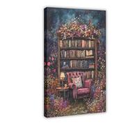 XFATGIA Poster d'angle de lecture sur toile pour chambre à coucher, bureau, chambre, cadeau 50 x 75 cm