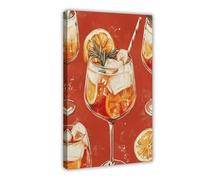 XFATGIA Poster de cuisine, art mural italien tendance sur toile, décoration murale pour salon, chambre à coucher, 30 x 45 cm