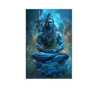 XFATGIA Poster de méditation Seigneur Shiva sur toile - Décoration murale pour salon, chambre à coucher - 40 x 60 cm