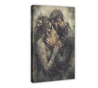 XFATGIA Poster d'horreur sur toile pour décoration murale de salon, chambre à coucher - 40 x 60 cm
