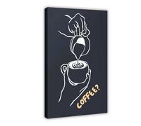 XFATGIA Poster imprimé café sur toile pour chambre à coucher, bureau, chambre, cadeau, 50 x 75 cm