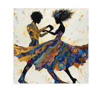 XFATGIA Poster Joyful Dance of Unity sur toile - Décoration murale pour salon, chambre à coucher - 60 x 60 cm
