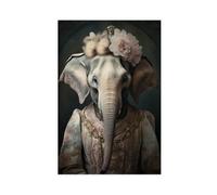XFATGIA Poster portrait d'éléphant sur toile - Décoration murale pour salon, chambre à coucher - 30 x 45 cm