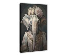 XFATGIA Poster portrait d'éléphant sur toile - Décoration murale pour salon, chambre à coucher - 40 x 60 cm