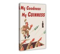 XFATGIA Poster publicitaire rétro Guinness Army - Impression sur toile - Décoration murale pour salon, chambre à coucher - 30 x 45 cm