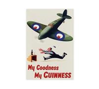 XFATGIA Poster publicitaire vintage personnalisé pour le jet Guinness Fireball Fighter Jet - Décoration de chambre à coucher, bureau, chambre à coucher, cadeau - 60 x 90 cm
