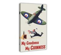 XFATGIA Poster publicitaire vintage personnalisé pour le jet Guinness Fireball Fighter Jet - Décoration de chambre à coucher, bureau, chambre à coucher, cadeau - 60 x 90 cm