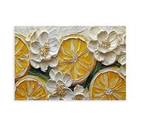 XFATGIA Poster sur toile avec fleurs de citron jaune - Décoration murale pour salon, chambre à coucher - 50 x 75 cm