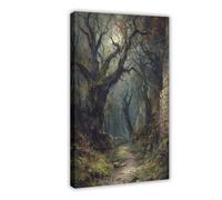 XFATGIA Poster sur toile avec tunnel d'arbre hanté - Décoration de chambre à coucher, bureau, chambre - Cadeau - 20 x 30 cm