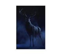 XFATGIA Poster sur toile motif cerf de minuit - Décoration murale pour salon, chambre à coucher - 60 x 90 cm