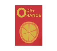 XFATGIA Poster sur toile orange pour décoration de chambre à coucher, bureau, chambre à coucher, 60 x 90 cm