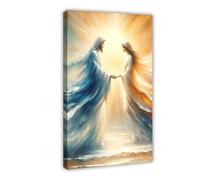 XFATGIA Poster sur toile représentant la Vierge Marie et l'enfant - Décoration murale pour salon, chambre à coucher - 60 x 90 cm