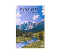 XFATGIA Poster sur toile représentant le parc national des Pyrénées - Décoration pour chambre à coucher, bureau, chambre - Cadeau - 30 x 45 cm